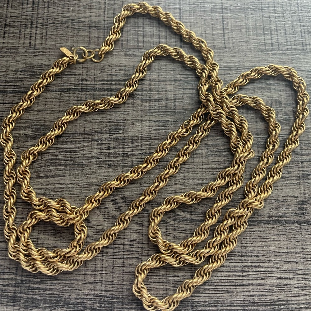 Vintage Monet Gold Rope Necklace